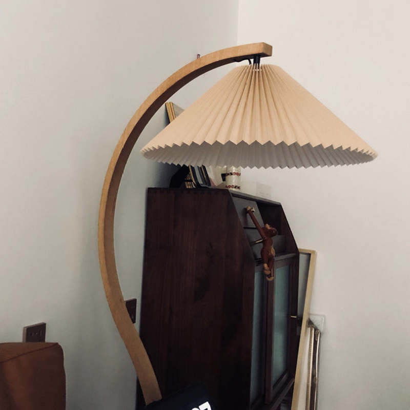 Muto Minimalista LED Lampada da Terra Metallo Legno Arco Soggiorno/Camera da Letto