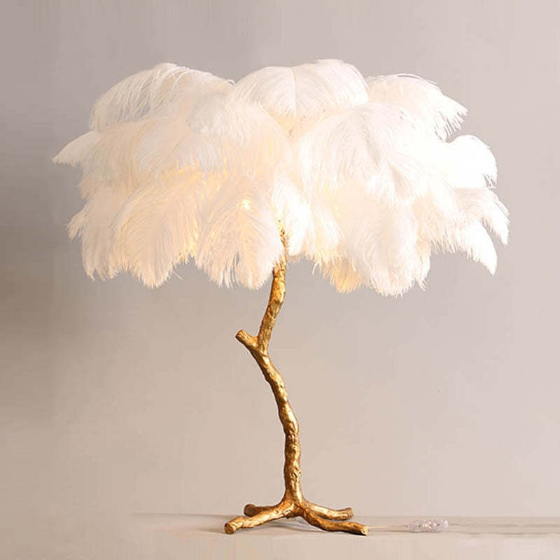 O'Moore Design LED Lampada da Terra Piuma Struzzo Lussa Soggiorno/Camera da Letto