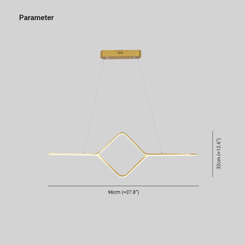 Bouvet Moderna LED Lineare Quadrato Lampada a Sospensione Oro/Nero Soggiorno/Camera da Letto