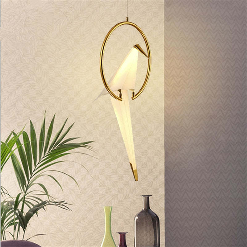 Avi Modern Lampada a Sospensione Vetro Bianco/Chiaro Ucello Nordica Post Moderna