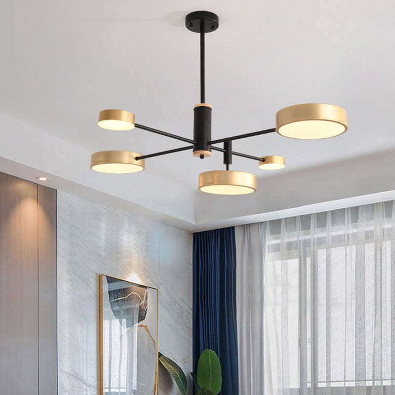Arisha Design LED Lampade a Sospensione Metallo/Legno Grigio/Bianco/Oro Soggiorno/Camera da Letto