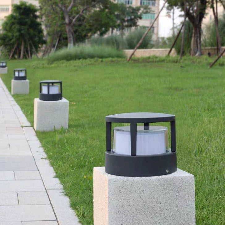 Ray Moderno Cubo/Cilindro Metallo Lampade da Esterno Nero
