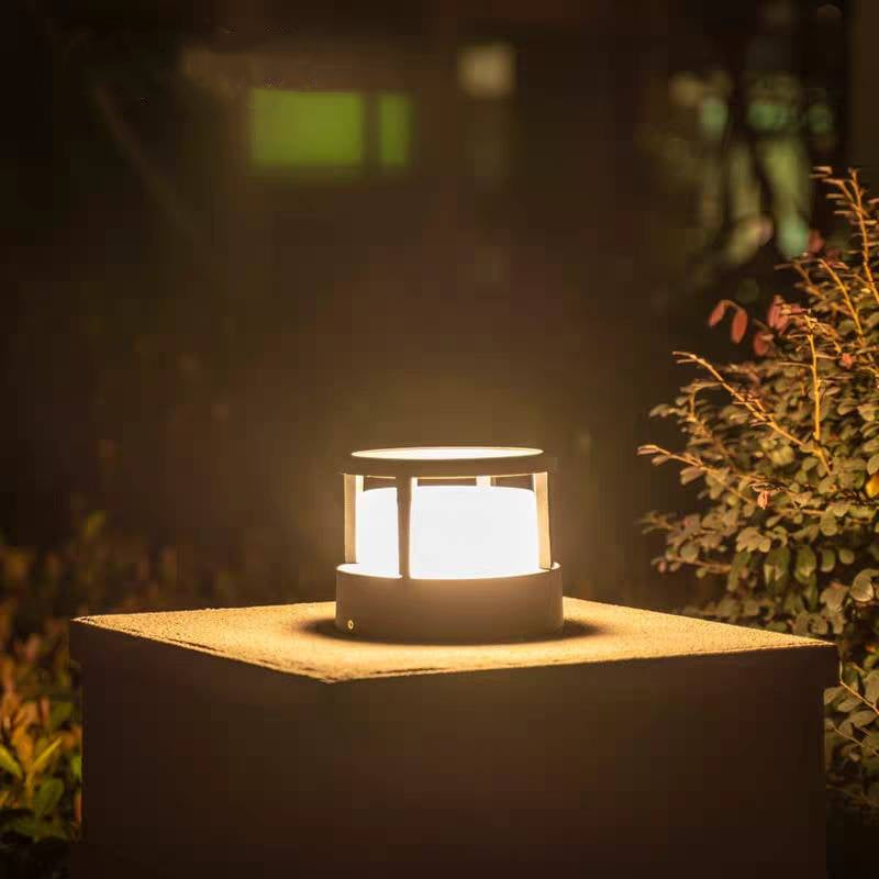 Ray Moderno Cubo/Cilindro Metallo Lampade da Esterno Nero