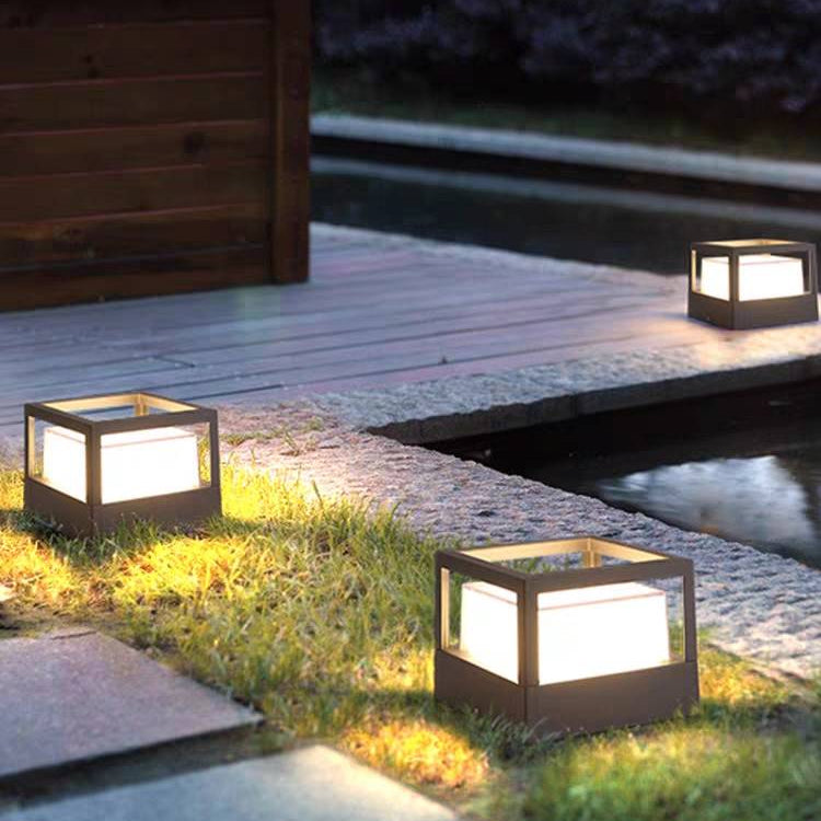 Ray Moderno Cubo/Cilindro Metallo Lampade da Esterno Nero