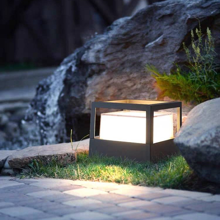 Ray Moderno Cubo/Cilindro Metallo Lampade da Esterno Nero
