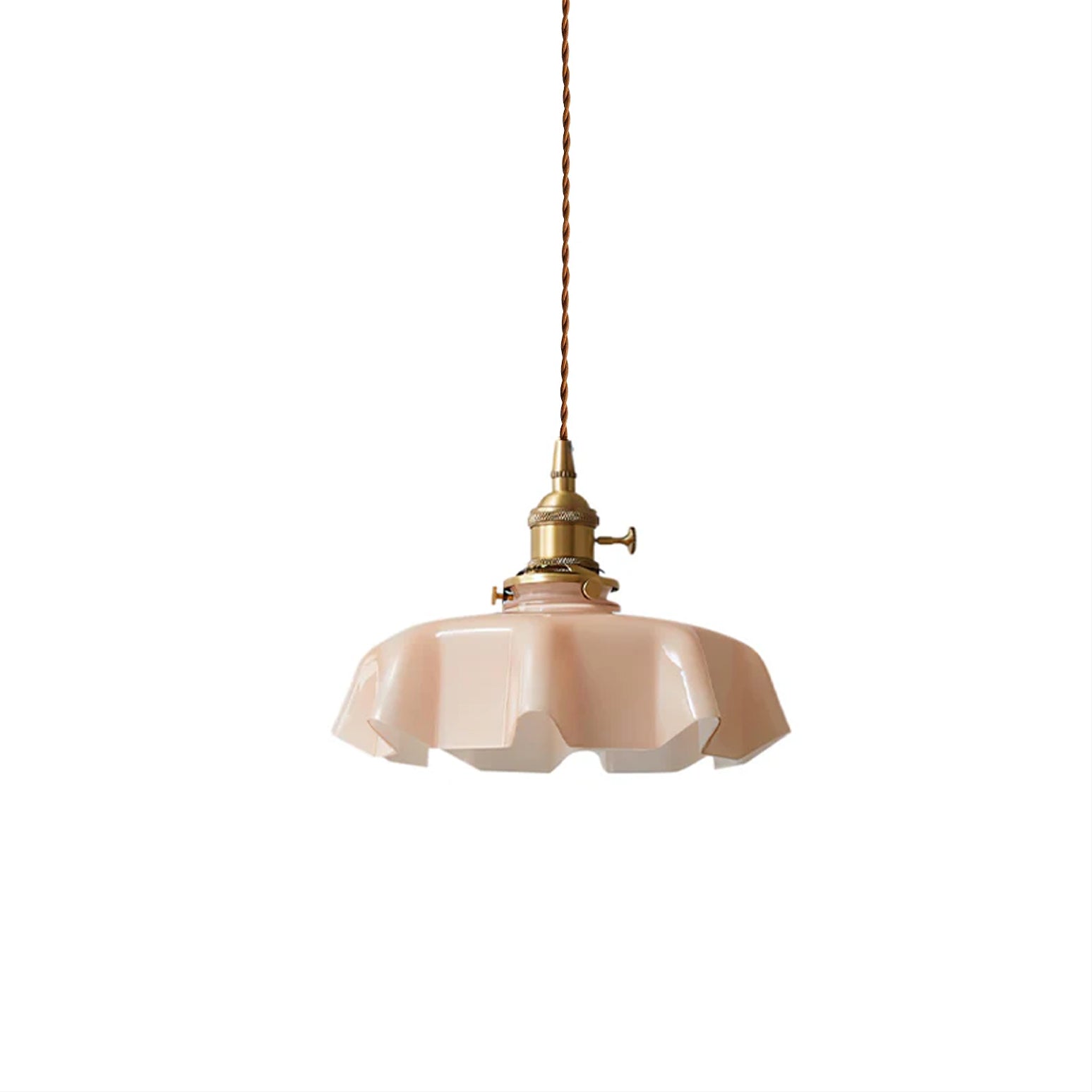 Aria Lampada a Sospensione Stile Rustico con Paralume Increspato