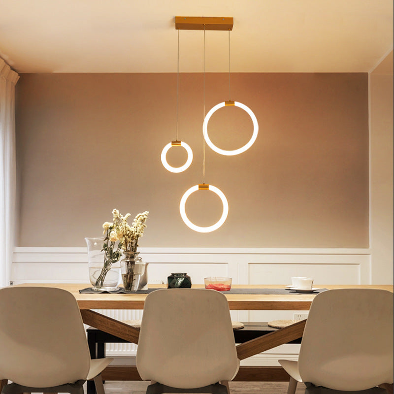 Arisha Minimalista LED Cerchio Bolla Lampada a Sospensione Bianco Metallo Soggiorno/Camera da Letto