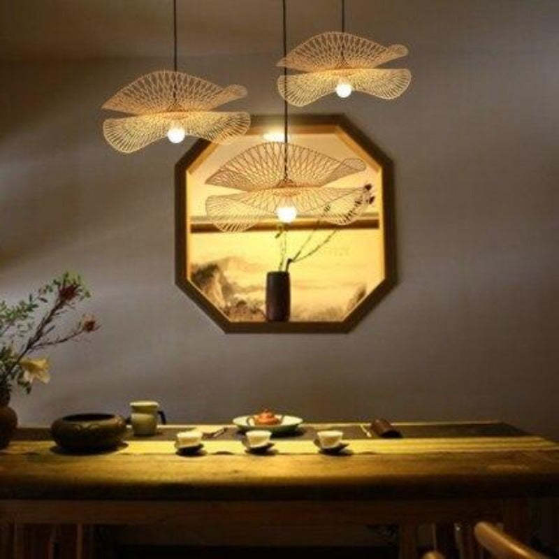 Muto Lampada a Sospensione Rattan Intrecciato Sala da Pranzo/Camera da Letto/Ristorante