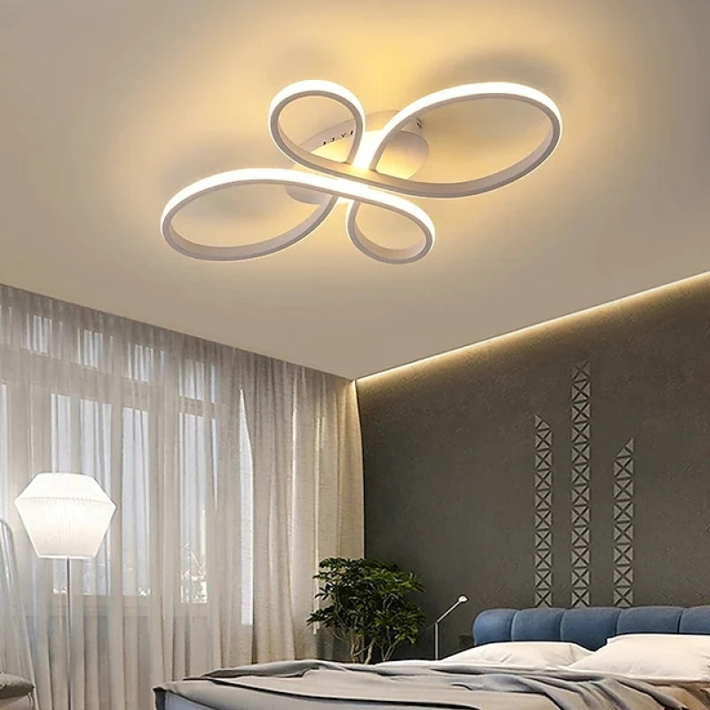 Arisha Moderno LED Metallo Plafoniera Multi Anelli Marrone/Bianco Soggiorno/Camera da Letto