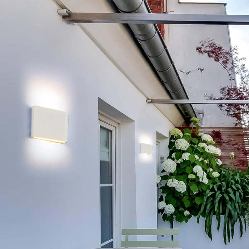 Ray Moderno Design LED Applique da Esterni Metallo Rettangolare