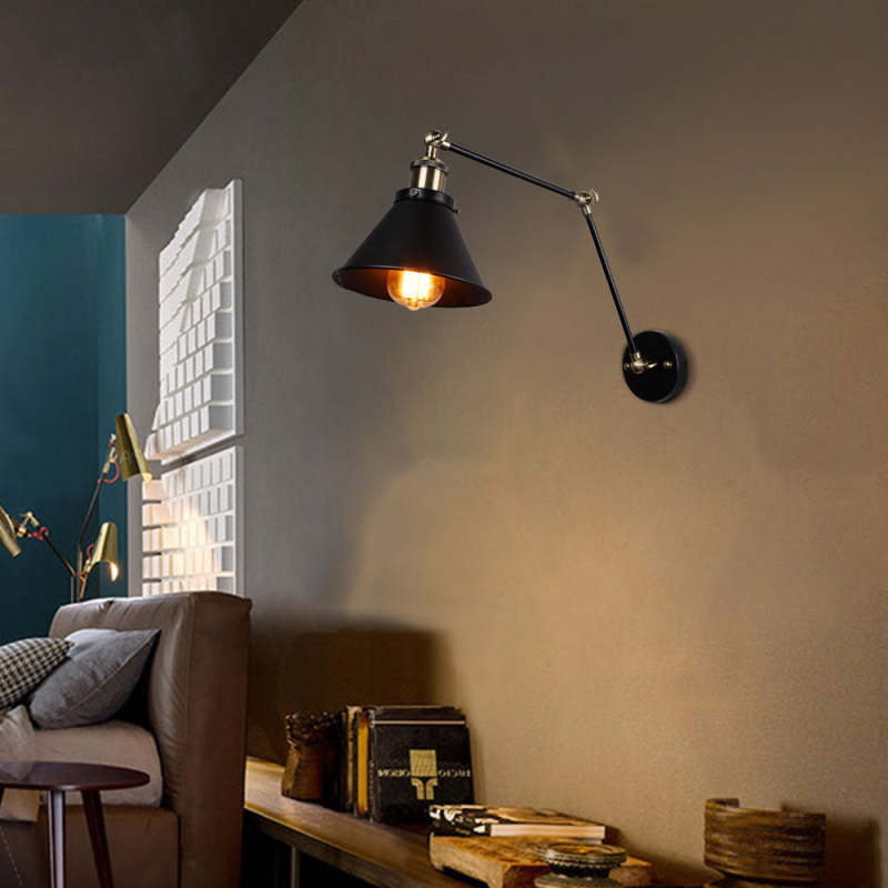 Epoch Minimalismo LED Applique Metallo Nero Vintage Soggiorno/Camera da Letto/Sala Studio