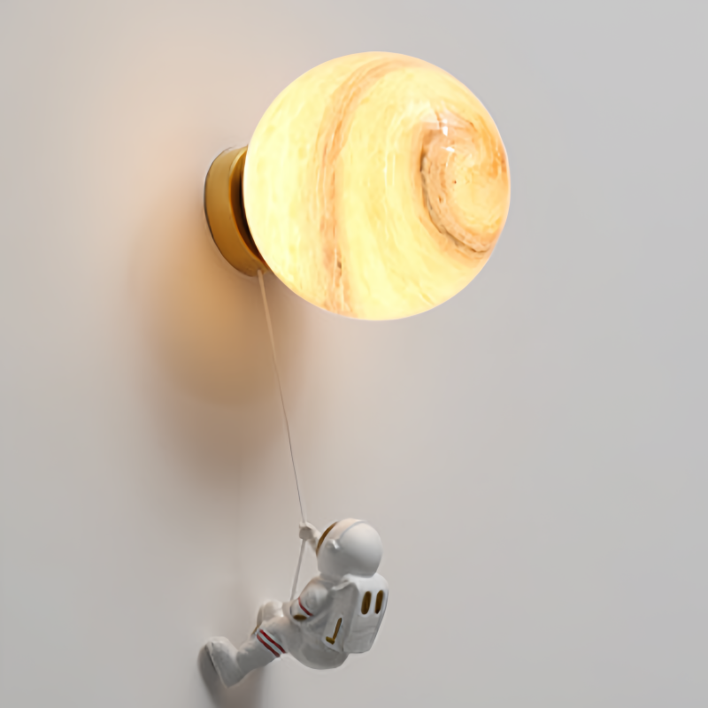 Aria Moderno Luna LED Applique Bianco Resina Camera dei Bambini