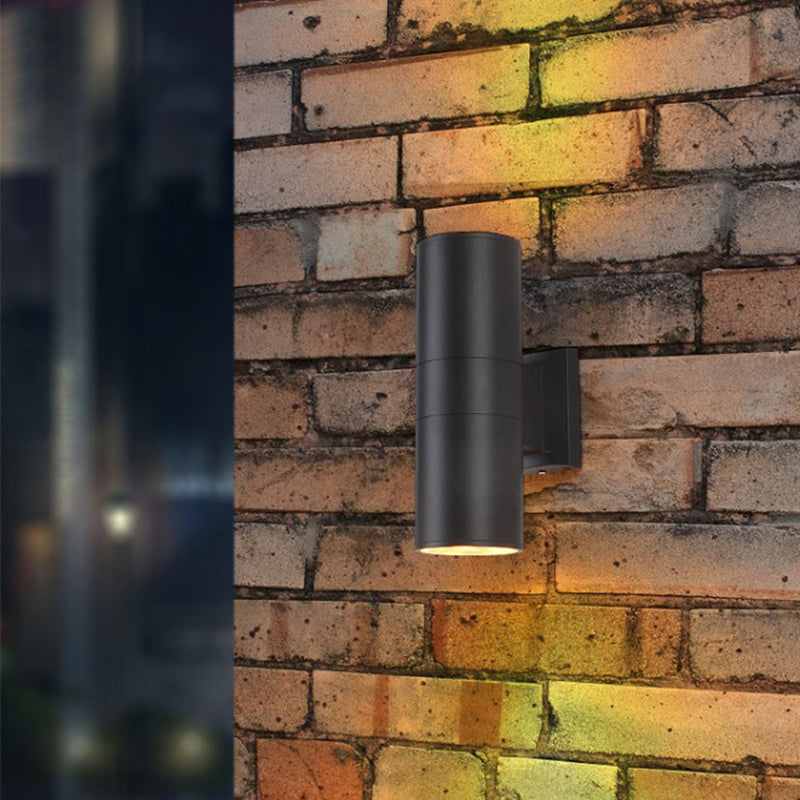 Ray Moderne LED Lampade da Esterno Metallo Nero Doppio-Luci Minimalista