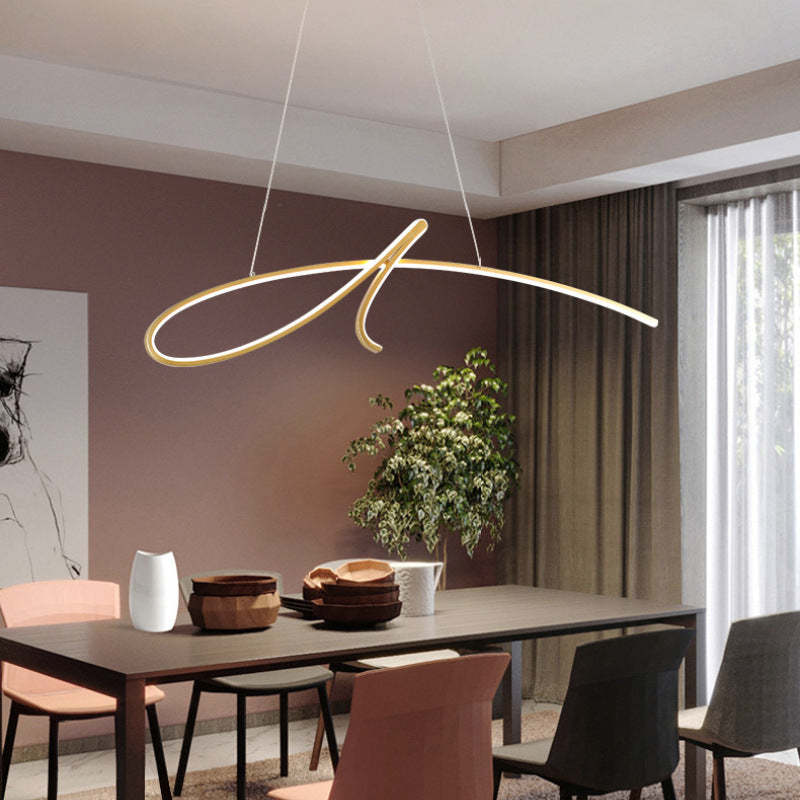 Arisha Lampade a Sospensione Curva Irregolare Moderno Metallo Nero/Oro Ristorante