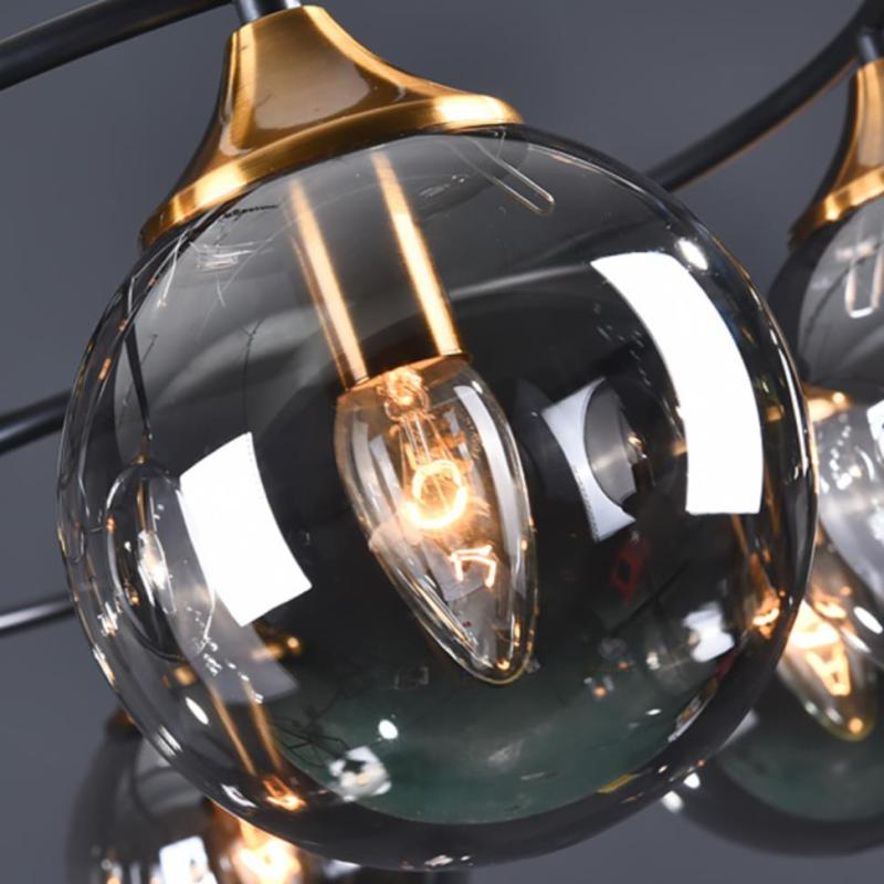Valentina Moderno LED Sfera Plafoniera Vetro Grigio/Ambra Metallo Acrilico Sala da Pranzo