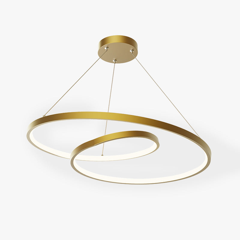 Arisha Moderno LED Cerchio Curvo Lampade a sospensione Metallo Nero/Oro Soggiorno/Camera da Letto