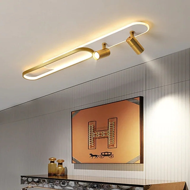 Aim Moderna LED Plafoniera Metallo Nero/Oro Corridoio/Soggiorno/Camera da Letto