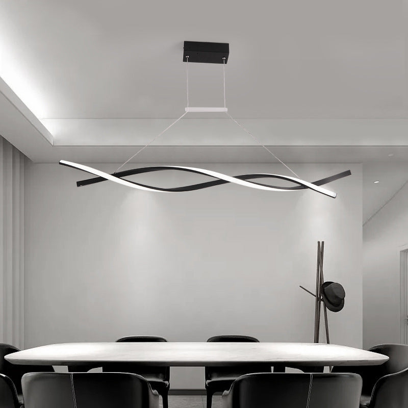 Arisha Lampada a Sospensione Metallo Nero/Grigio Curva Incrociata Moderna
