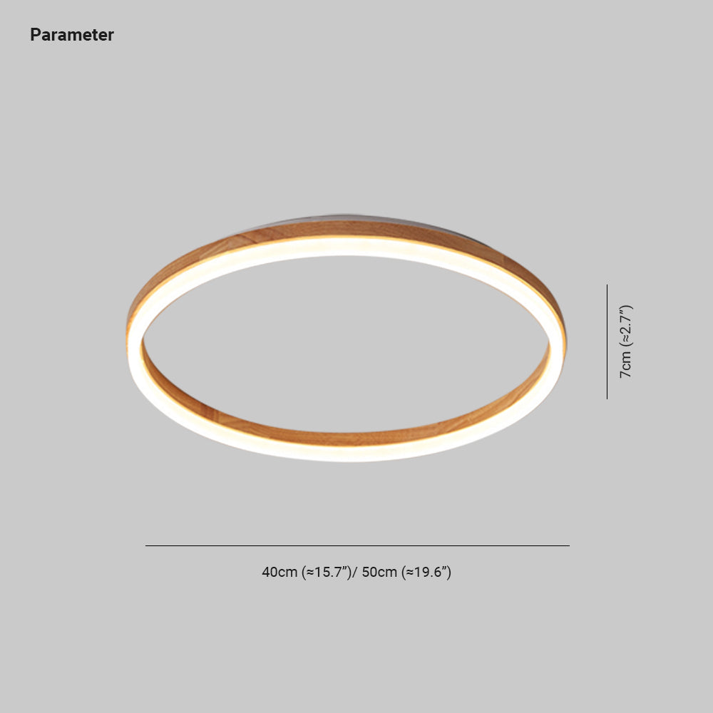 Muto Moderne LED Plafoniere Legno/Acrilico Rotonda Dimmerabile
