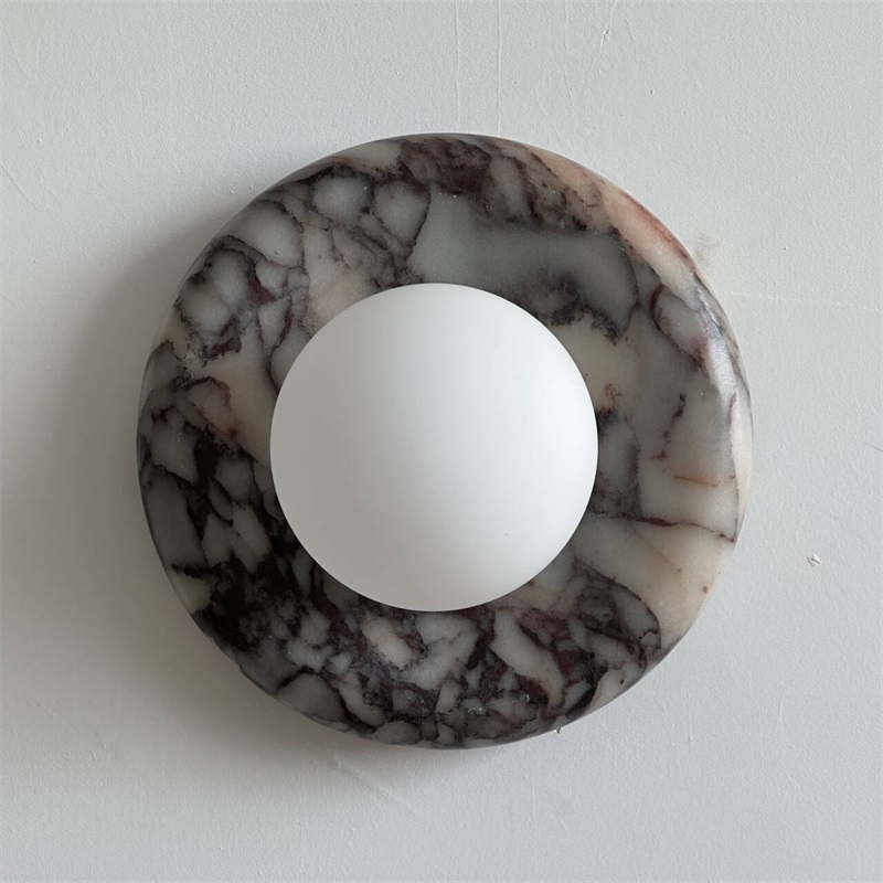 Vomire Premium Nordic Art Red Marble Sconce Wall Lamp - Lamp Copper