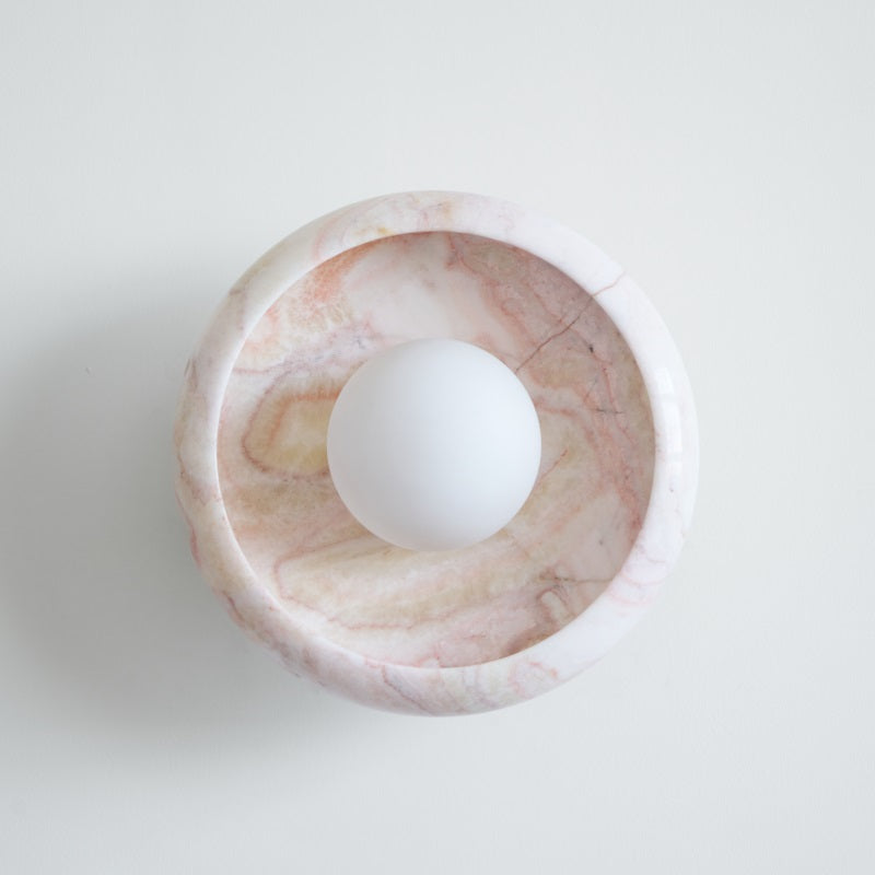 Piedra Modern Minimalist Marble Glass Wall Lamp - Lamp Copper