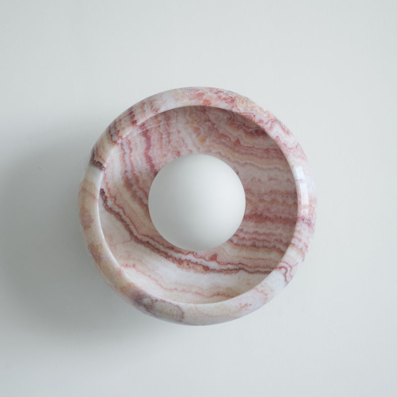 Piedra Modern Minimalist Marble Glass Wall Lamp - Lamp Copper