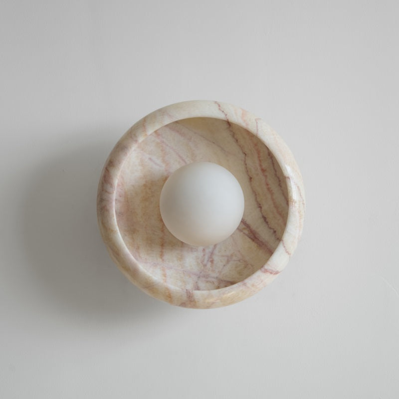 Piedra Modern Minimalist Marble Glass Wall Lamp - Lamp Copper