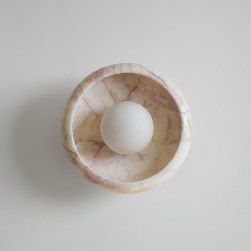 Piedra Modern Minimalist Marble Glass Wall Lamp - Lamp Copper