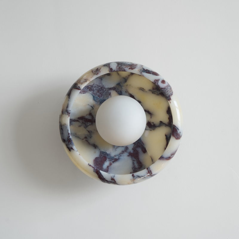 Piedra Modern Minimalist Marble Glass Wall Lamp - Lamp Copper