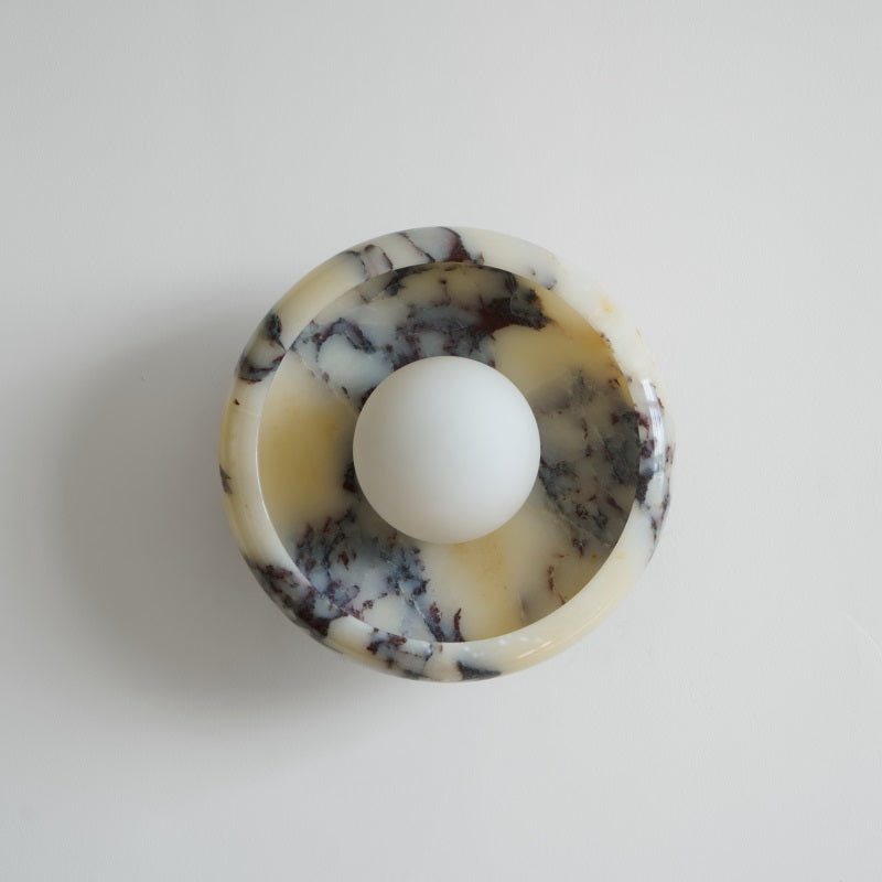 Piedra Modern Minimalist Marble Glass Wall Lamp - Lamp Copper