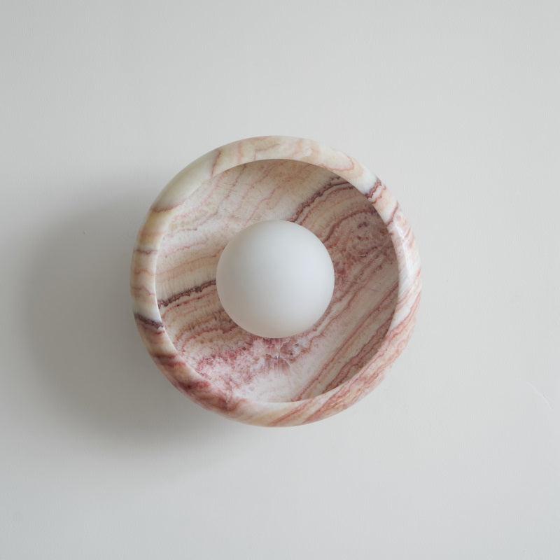 Piedra Modern Minimalist Marble Glass Wall Lamp - Lamp Copper