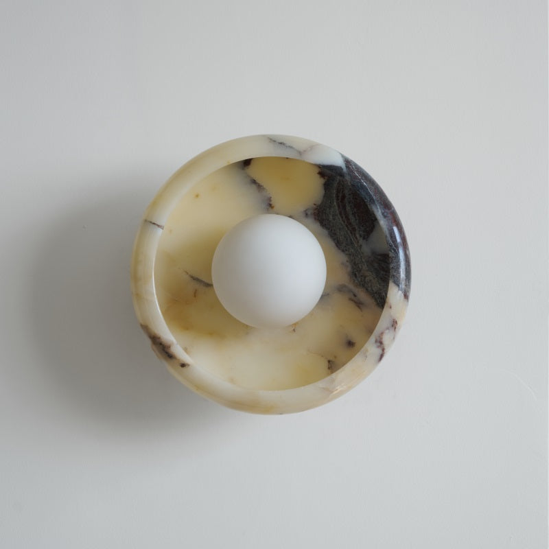 Piedra Modern Minimalist Marble Glass Wall Lamp - Lamp Copper