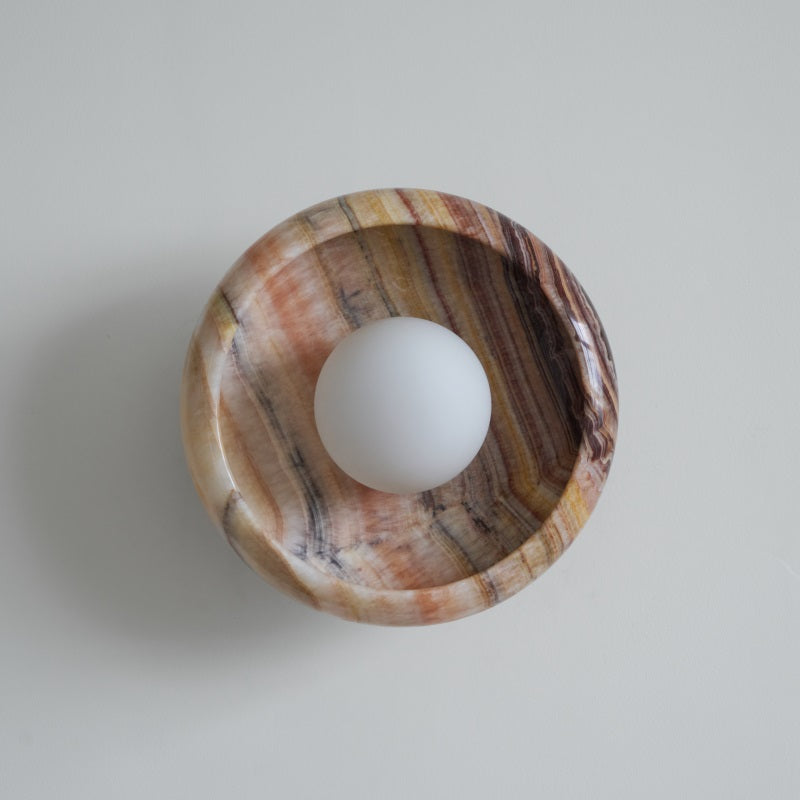 Piedra Modern Minimalist Marble Glass Wall Lamp - Lamp Copper