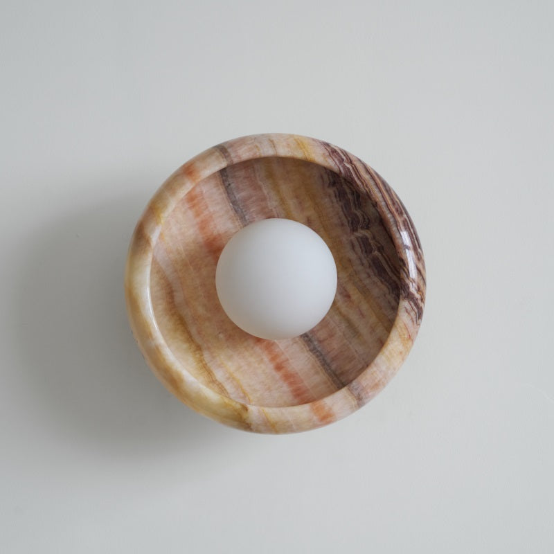 Piedra Modern Minimalist Marble Glass Wall Lamp - Lamp Copper