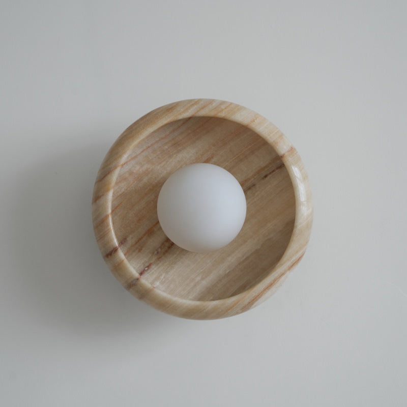 Piedra Modern Minimalist Marble Glass Wall Lamp - Lamp Copper