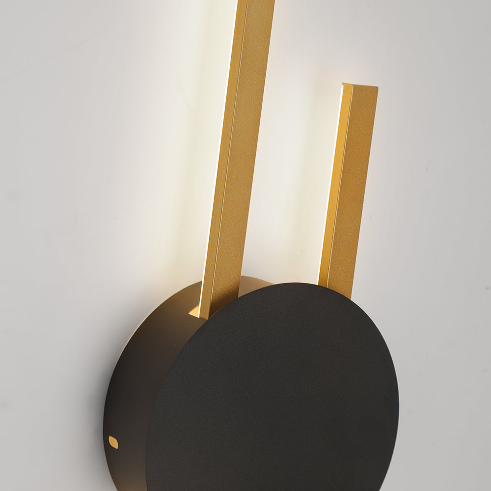 Arisha Moderne Lineare Applique Metallo/Acrilico Nero/Oro Studio