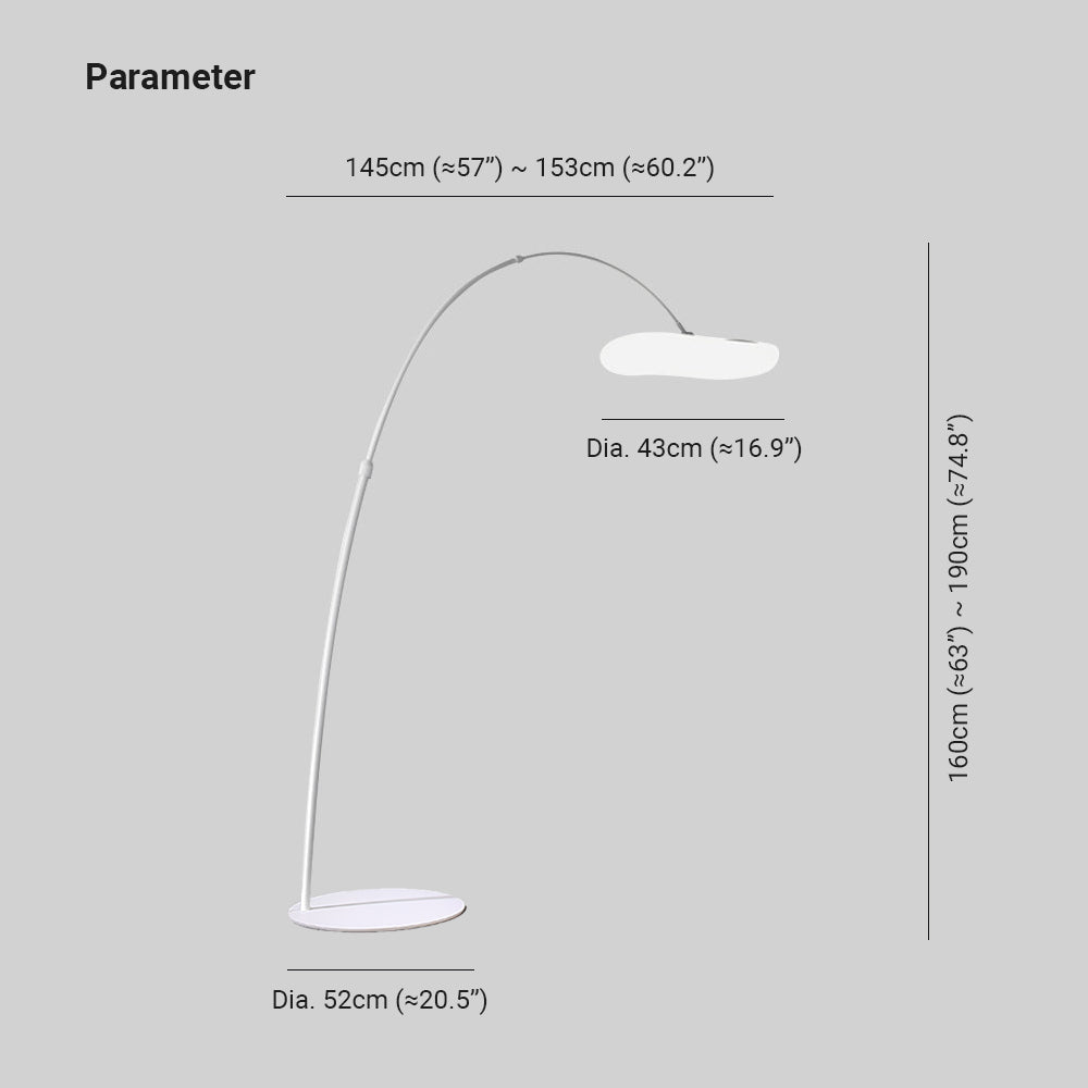 Arisha Design LED Lampada da Terra Metallo Bianco/Nero Soggiorno