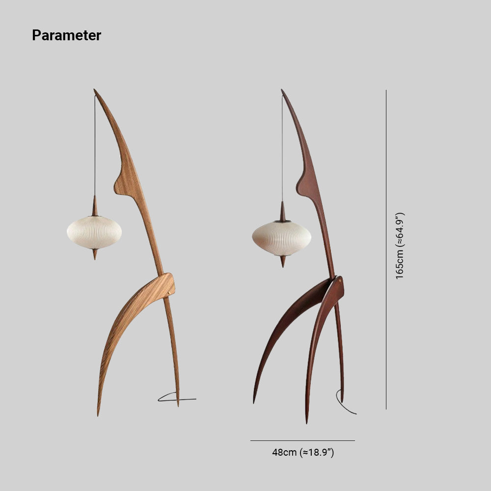 Ritta Moderne LED Lampada da Terra Legno/Tessuto Soggiorno
