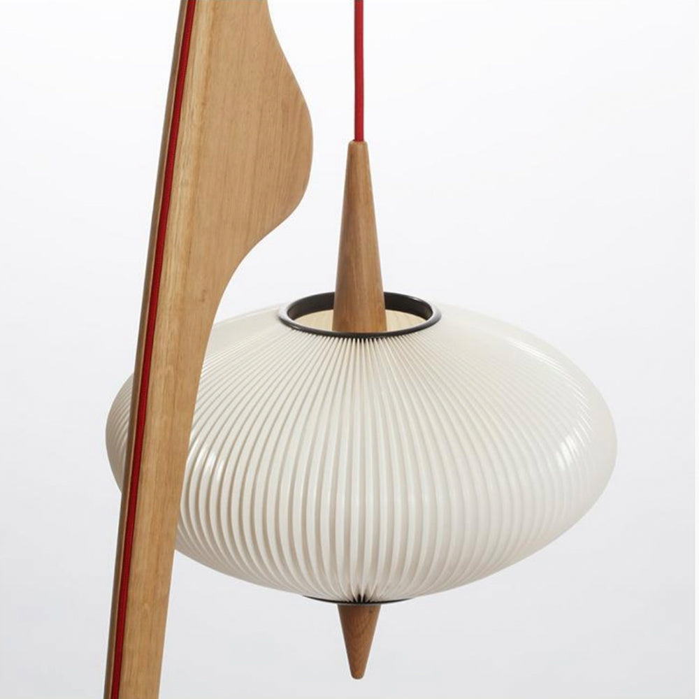 Ritta Moderne LED Lampada da Terra Legno/Tessuto Soggiorno
