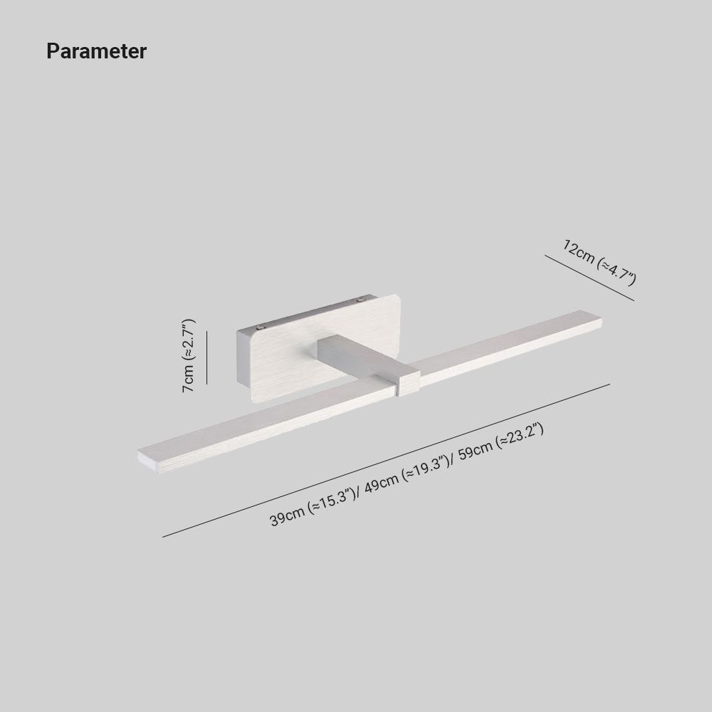 Arisha Minimalismo Rettangolo LED Applique Impermeabile Metallo Bianco Specchio Bagno