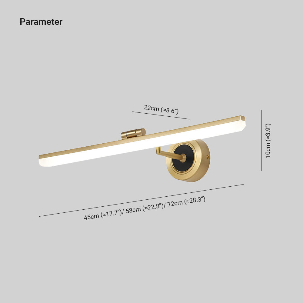 Arisha Minimalismo Vintage LED Applique Rettangolo Lineare Specchio