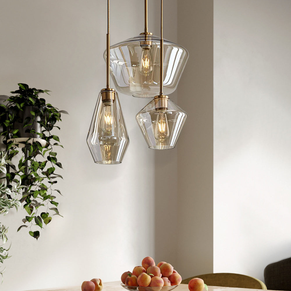 Valentina Pendant Light Clear Vetro Chiaro/Ambrato Camera da Letto