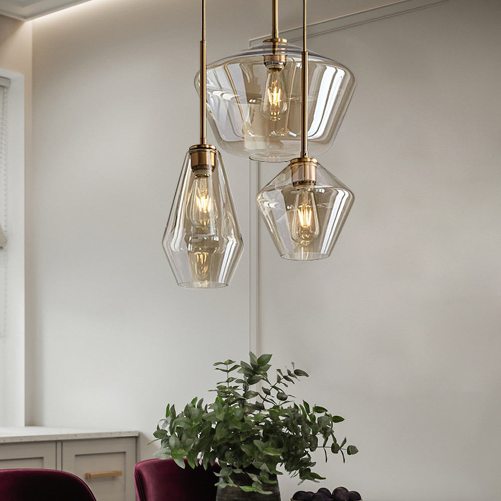 Valentina Pendant Light Clear Vetro Chiaro/Ambrato Camera da Letto