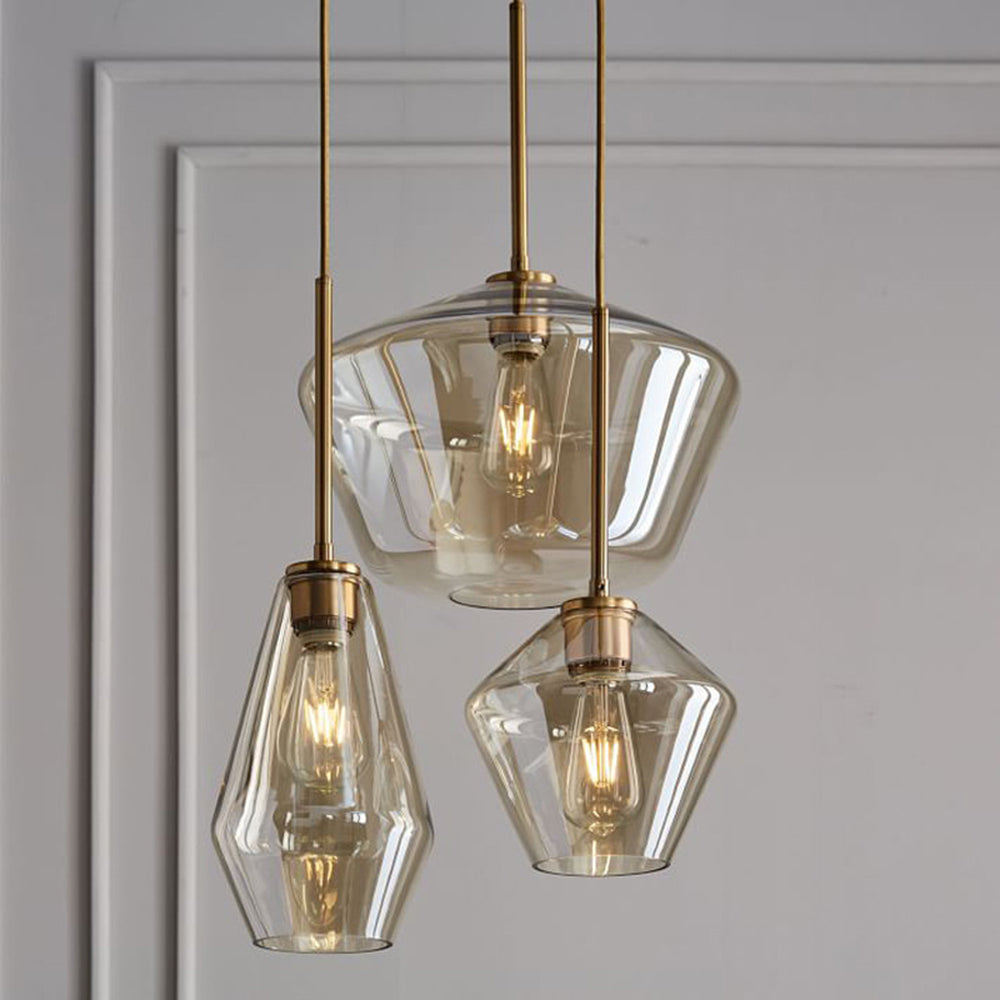 Valentina Pendant Light Clear Vetro Chiaro/Ambrato Camera da Letto