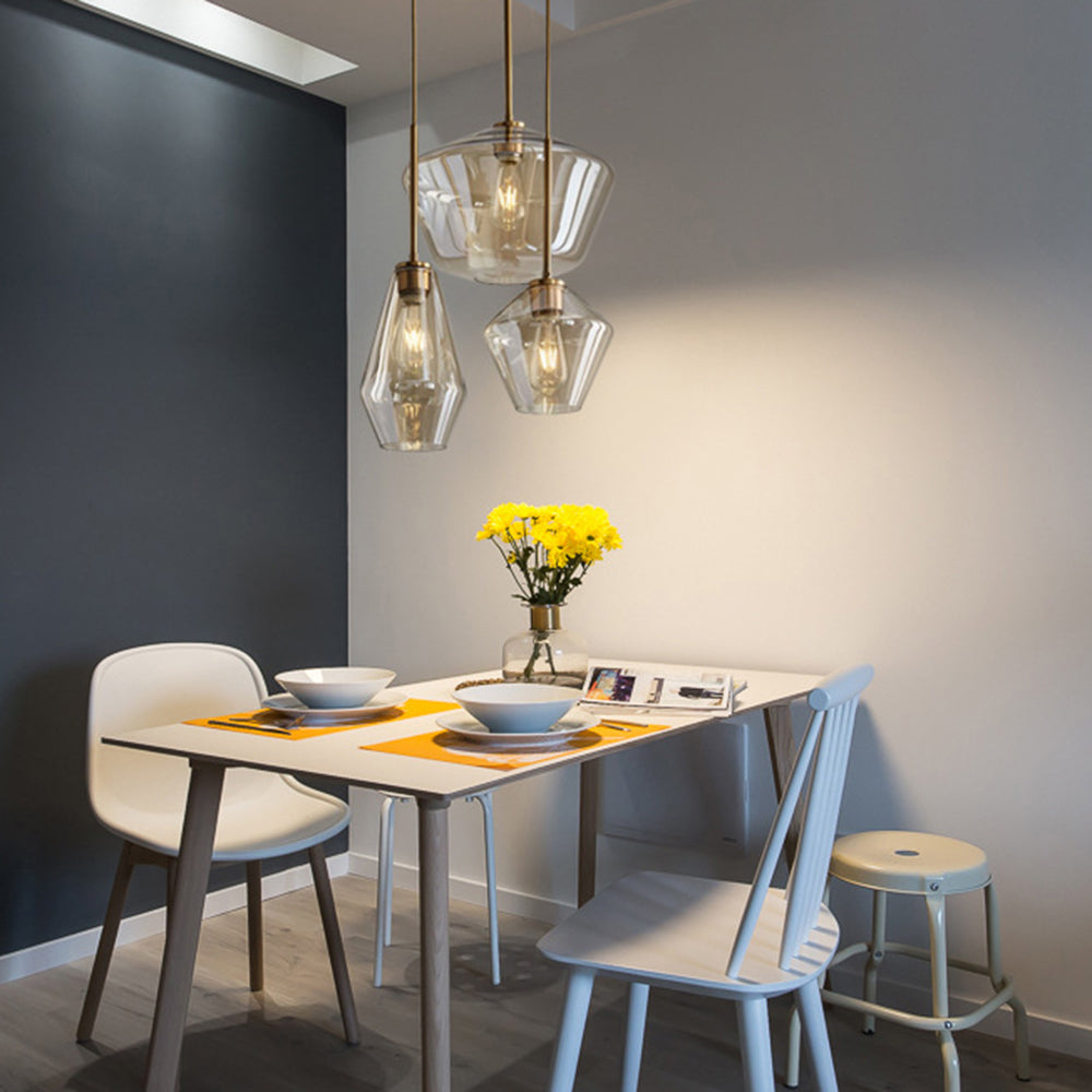 Valentina Pendant Light Clear Vetro Chiaro/Ambrato Camera da Letto