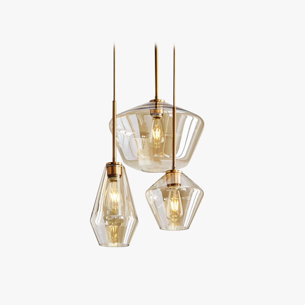 Valentina Pendant Light Clear Vetro Chiaro/Ambrato Camera da Letto
