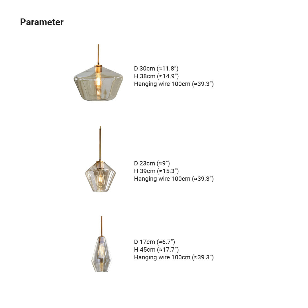 Valentina Pendant Light Clear Vetro Chiaro/Ambrato Camera da Letto