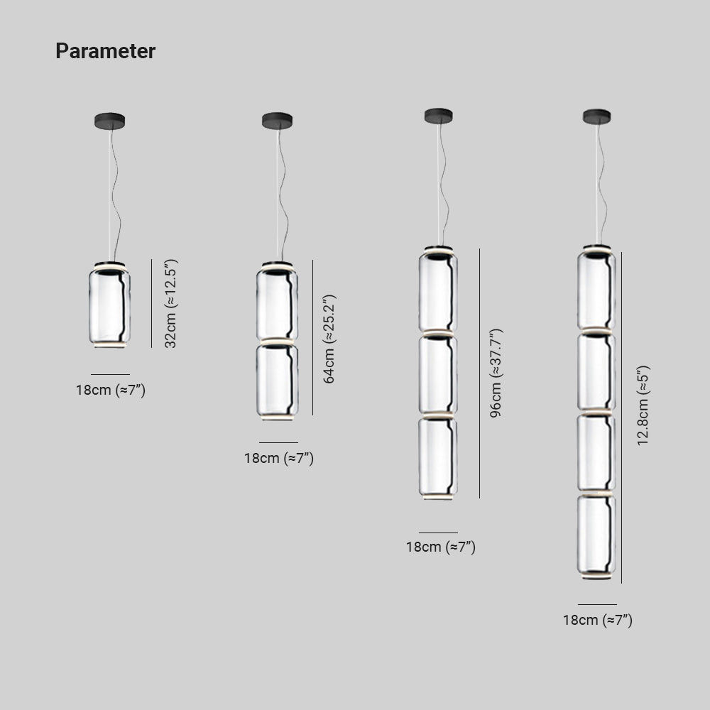 Valentina Minimalista LED Combinazione Lampade a Sospensione Metallo Vetro Nero Soggiorno/Camera da Letto