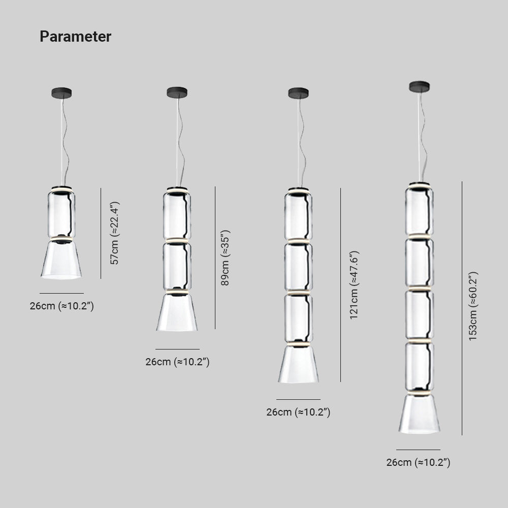 Valentina Minimalista LED Combinazione Lampade a Sospensione Metallo Vetro Nero Soggiorno/Camera da Letto