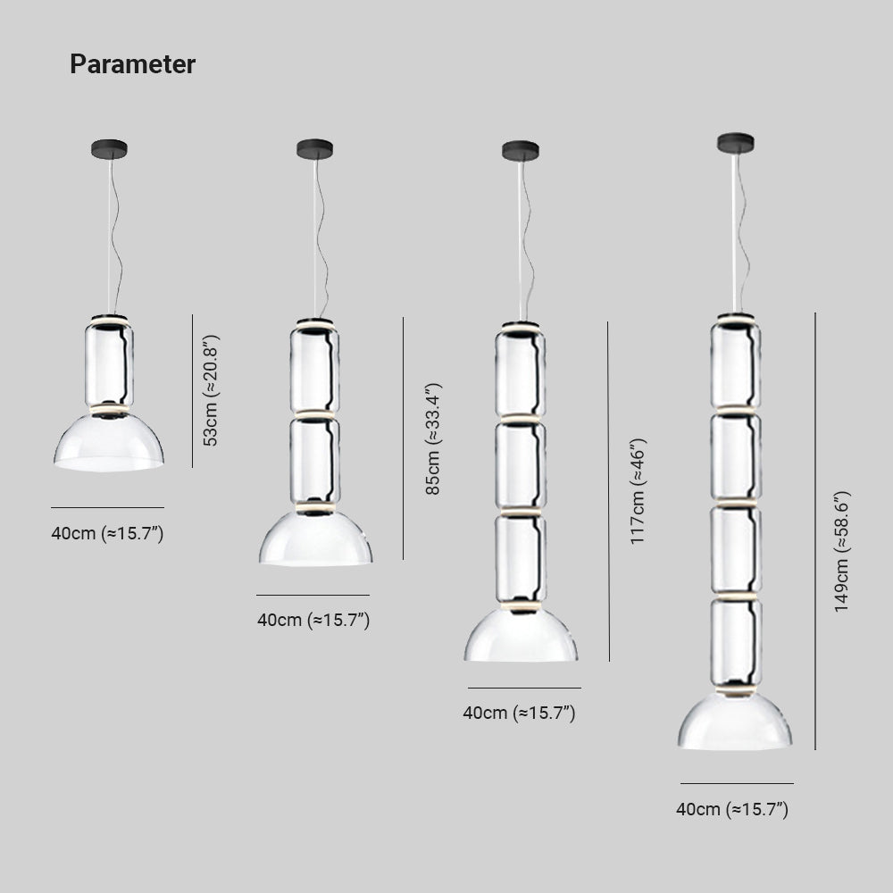 Valentina Minimalista LED Combinazione Lampade a Sospensione Metallo Vetro Nero Soggiorno/Camera da Letto